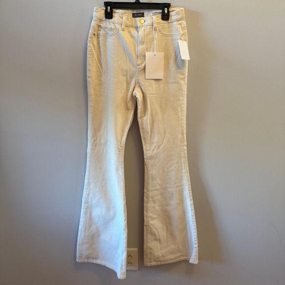 DL1961 Pants - NWT DL1961 Rachel Flare Ultra High Rise 35" Eggshell Corduroy Size 27